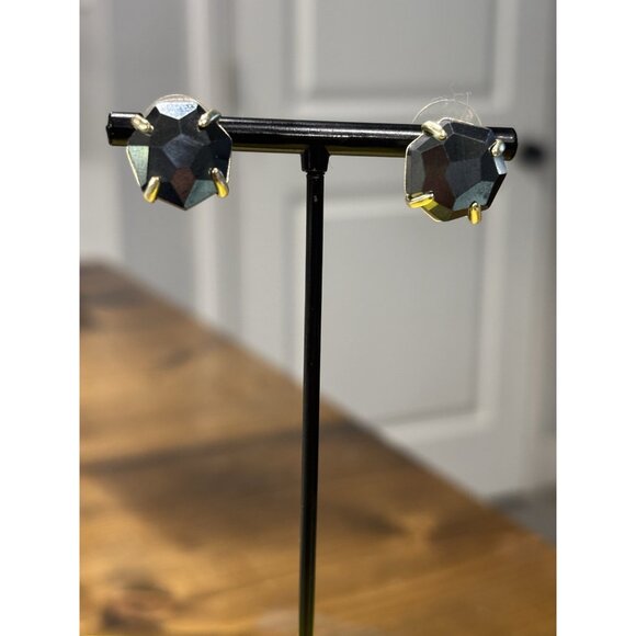 Kendra Scott Ryan Earrings Gold With Pyrite - Picture 2 of 5